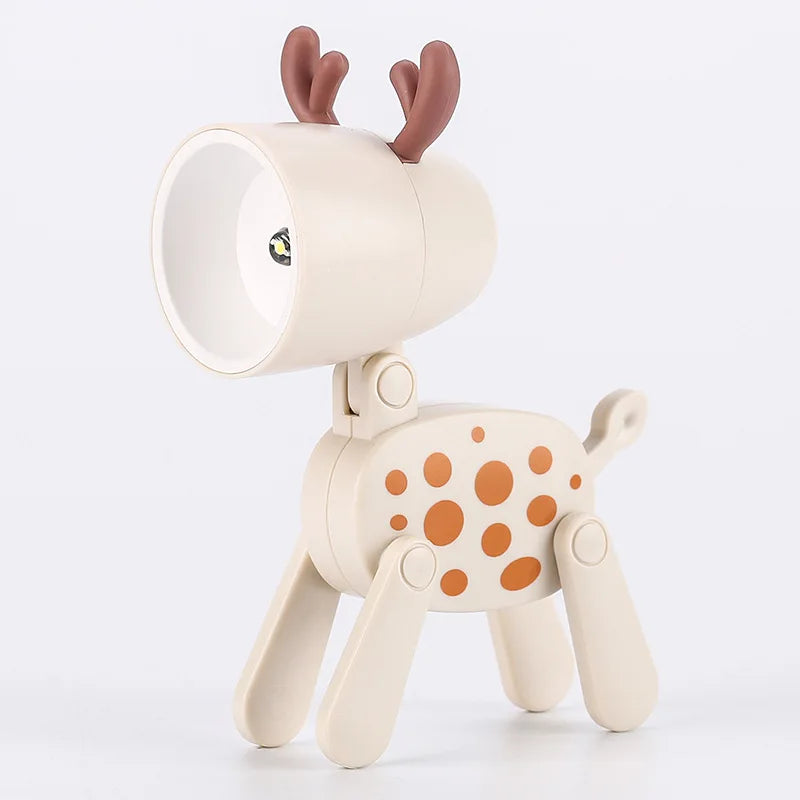 Lumibubs Mini Folding Animal Desk Lamp — Cute Dog & Deer LED Night Light for Kids