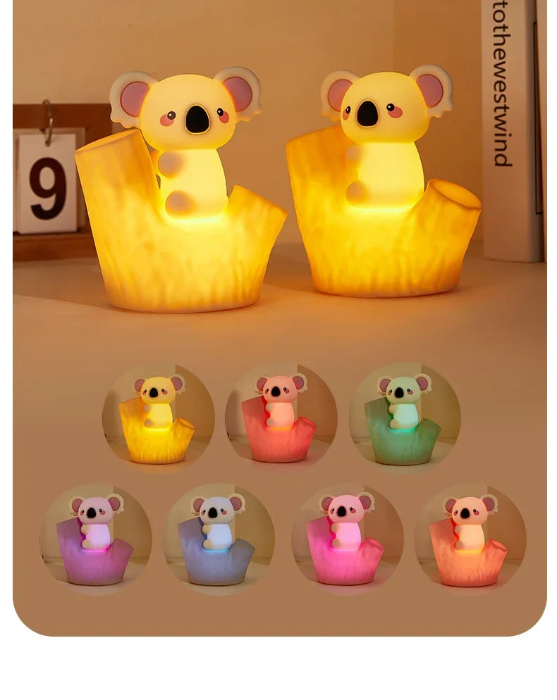 Lumibubs Koala Tree Hollow Night Light — Pat Control Dimmable USB Rechargeable Silicone Lamp
