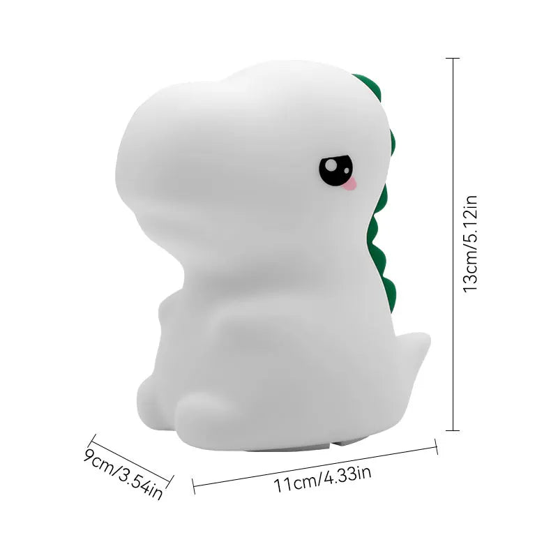 Lumibubs Chubby T-Rex Night Light — Rechargeable Timer Silicone Dinosaur Lamp for Kids