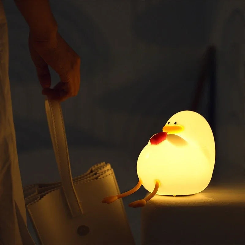 Lumibubs Cowboy Duck Night Light — Cute Silicone USB Rechargeable Bedside Lamp for Kids