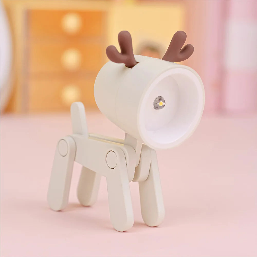 Lumibubs Mini Folding Animal Desk Lamp — Cute Dog & Deer LED Night Light for Kids