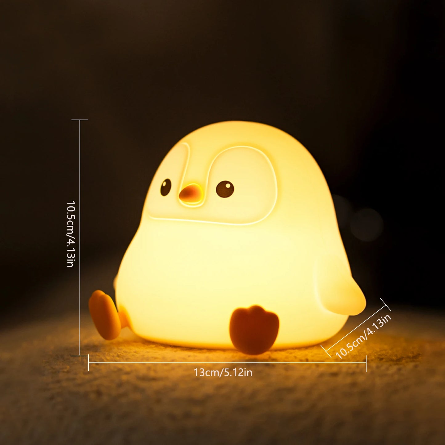 Lumibubs Chubby Penguin Night Light — Touch Control Rechargeable Silicone Baby Lamp