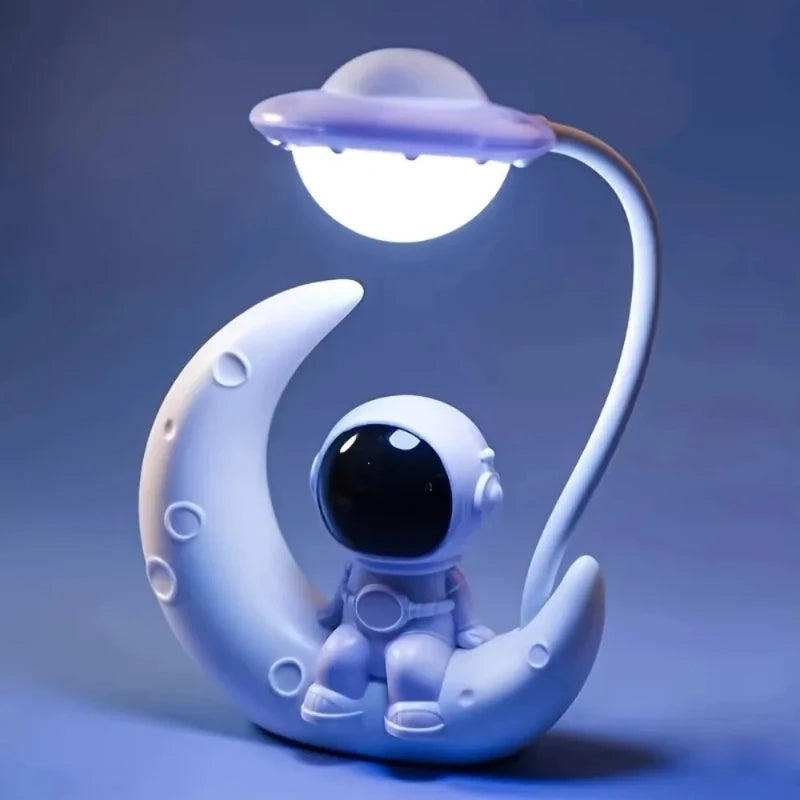 Lumibubs Astronaut Moon Desk Lamp — LED Study Light & Night Light for Kids Bedroom