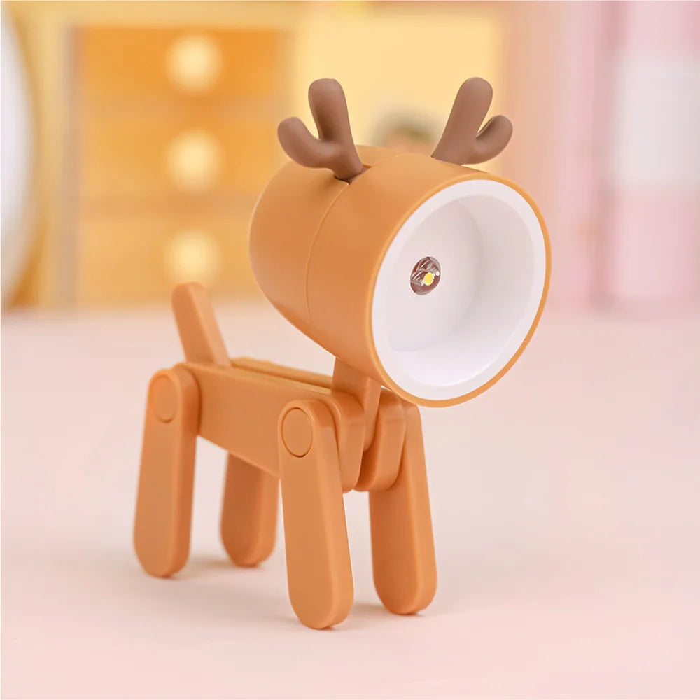 Lumibubs Mini Folding Animal Desk Lamp — Cute Dog & Deer LED Night Light for Kids
