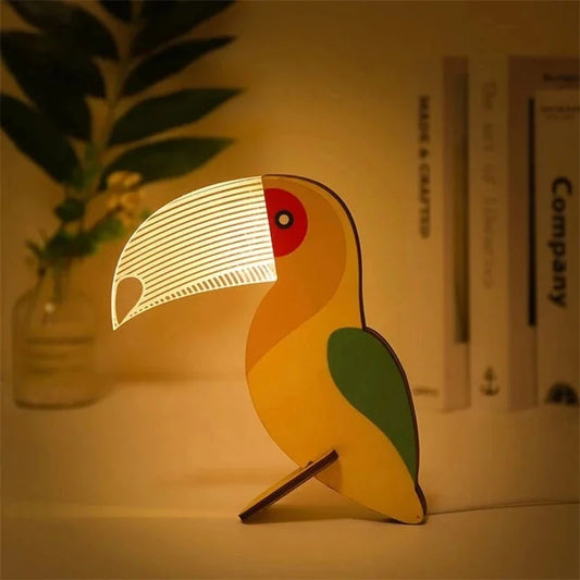 Lumibubs Wooden Animal Glow Lamp — Laser Cut LED Night Light for Kids Bedroom & Home Decor