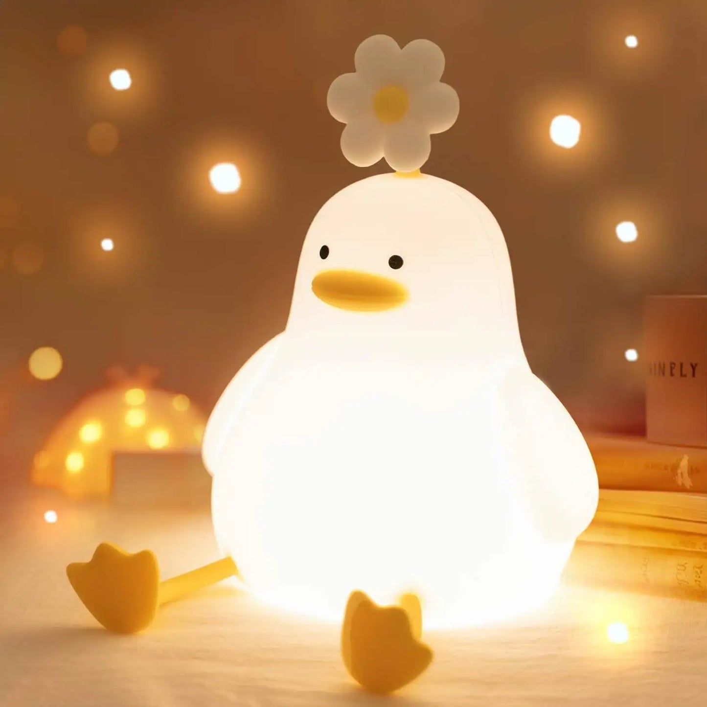 Lumibubs Daisy Duck Night Light — Touch Control USB Rechargeable Silicone Lamp for Kids
