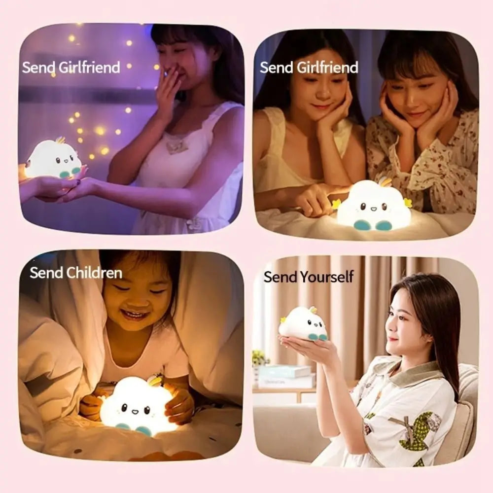 Lumibubs Happy Cloud Night Light — Cute Smiling Cartoon Bedside Lamp for Kids & Babies