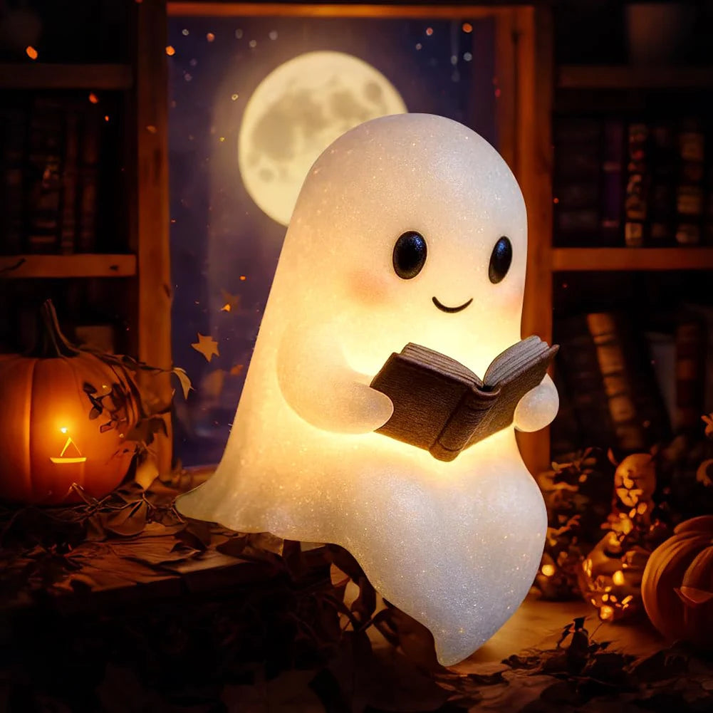 Lumibubs Ghost Reading Night Light — Cute Halloween LED Desk Lamp for Book Lovers