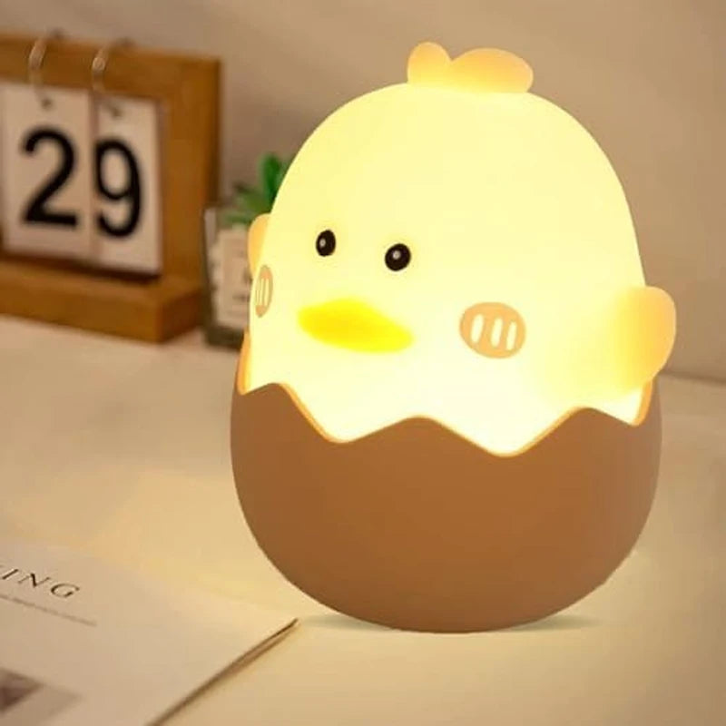 Lumibubs Hatching Chick Eggshell Night Light — Cute Silicone USB Rechargeable Kids Lamp