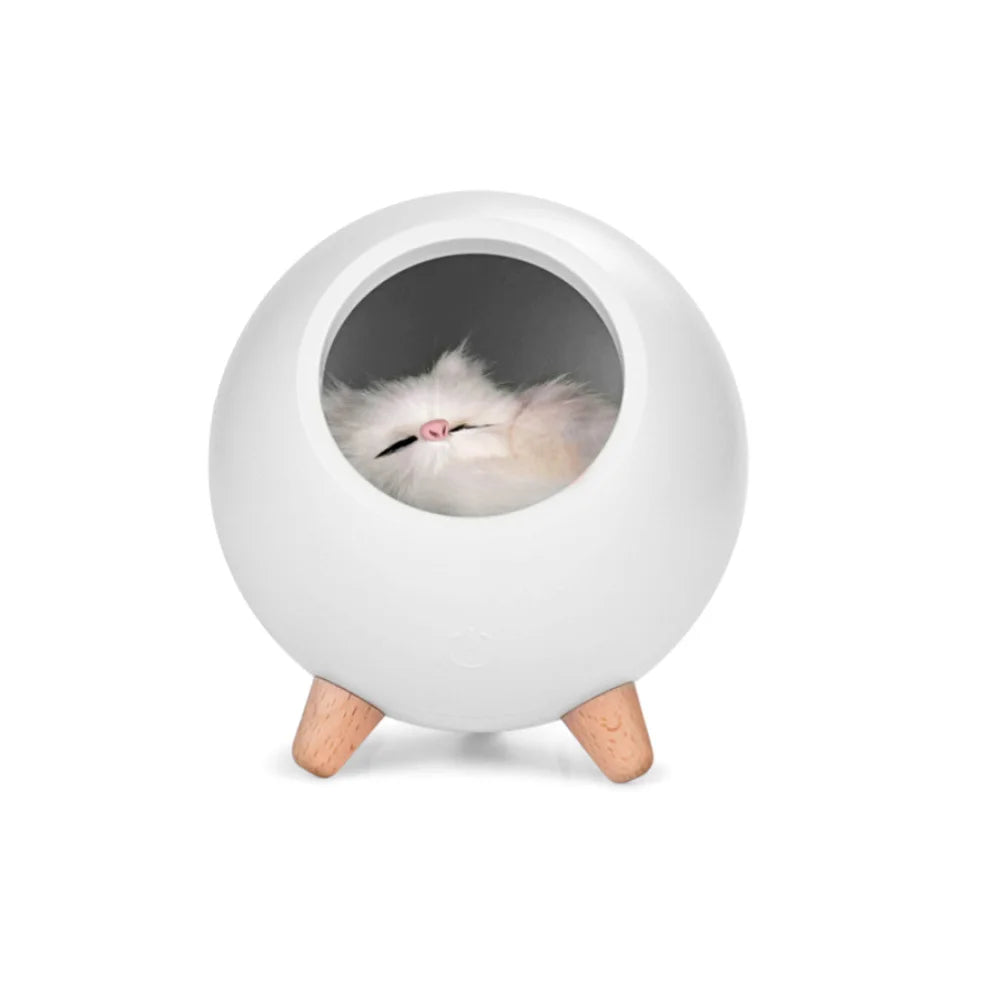 Lumibubs Sleeping Cat Egg House Night Light — Touch Control USB Rechargeable Atmosphere Lamp