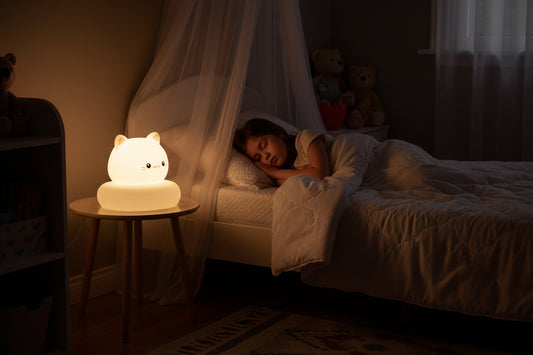 Lumibubs Kawaii Cat Night Light — 3-Level Dimmable Touch USB Rechargeable Silicone Kids Lamp