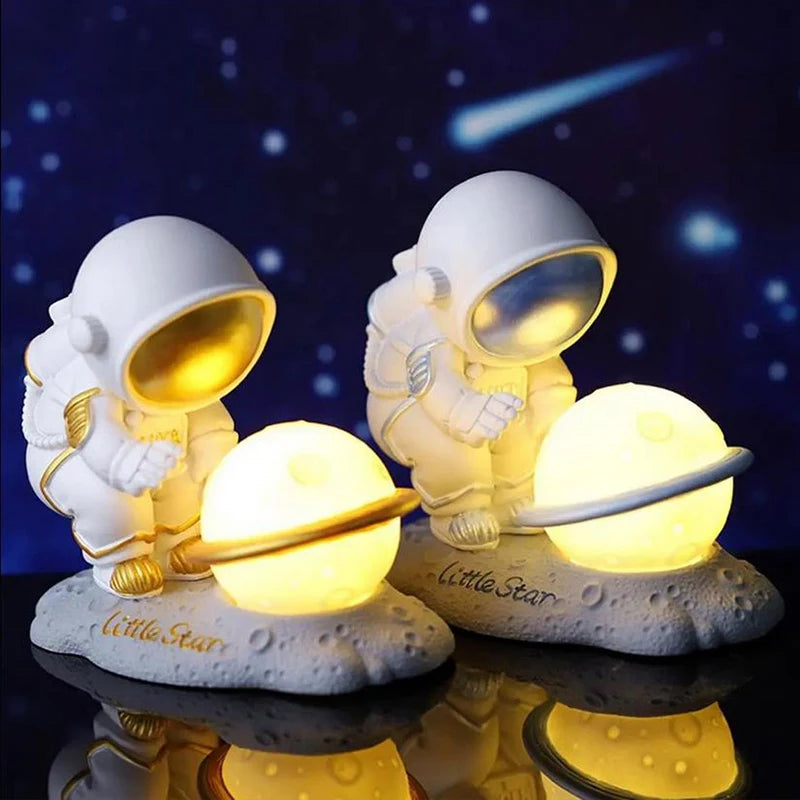 Lumibubs Little Star Astronaut Planet Lamp — Premium Resin LED Night Light for Kids & Home Decor
