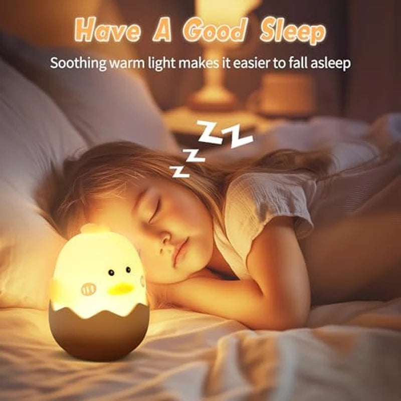 Lumibubs Hatching Chick Eggshell Night Light — Cute Silicone USB Rechargeable Kids Lamp