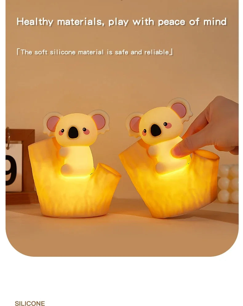 Lumibubs Koala Tree Hollow Night Light — Pat Control Dimmable USB Rechargeable Silicone Lamp