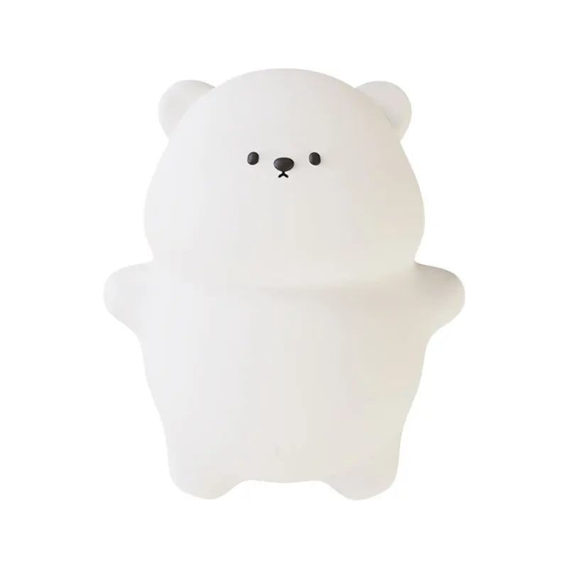 Lumibubs Lazy Bear Silicone Night Light — Touch Tap Rechargeable Atmosphere Lamp for Kids