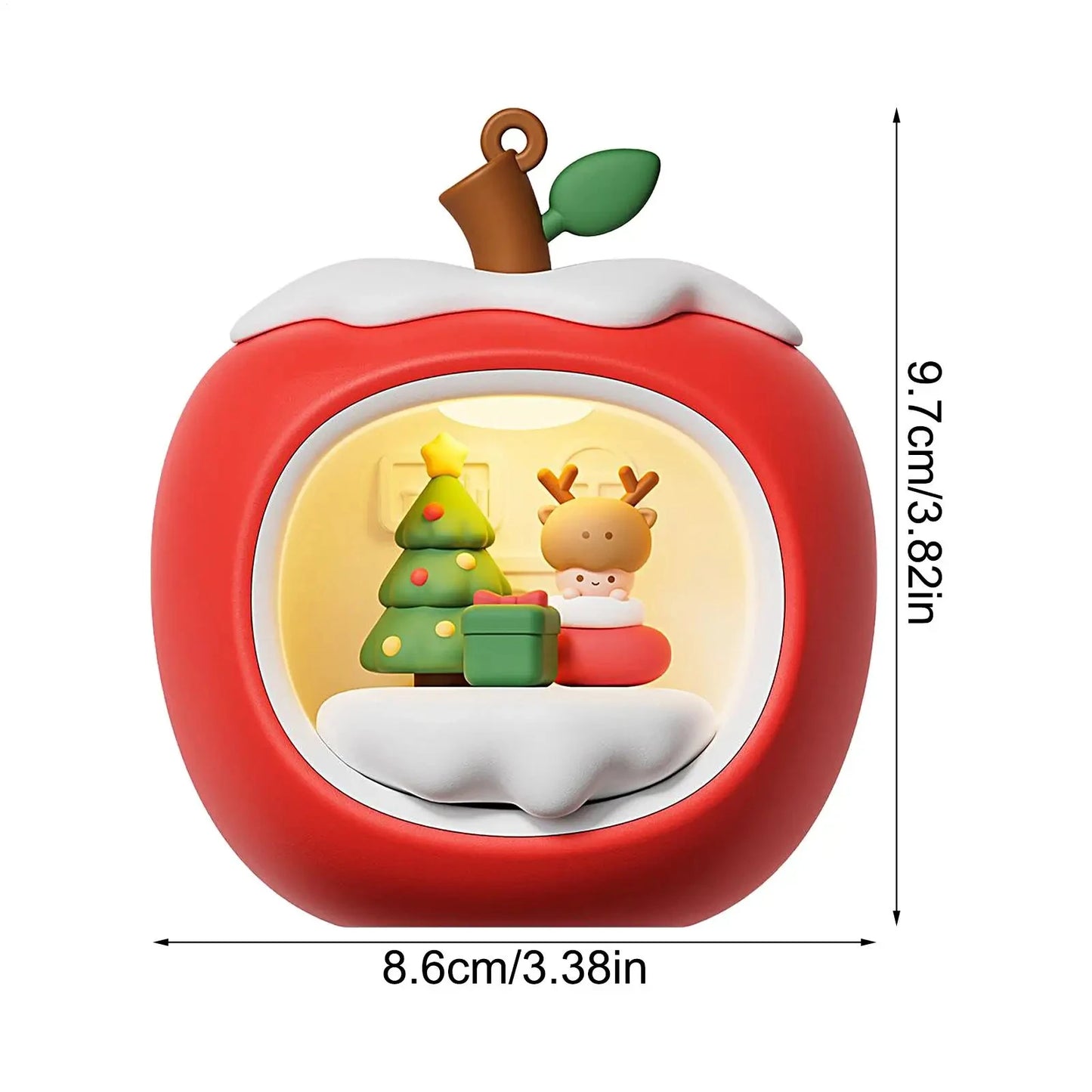 Lumibubs Sleepy Cat Apple House Night Light — Touch Control USB Rechargeable Atmosphere Lamp