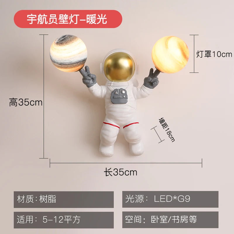 Astronaut Dual Planet Wall Lamp — two worlds, one wall, infinite wow 🚀🪐✨