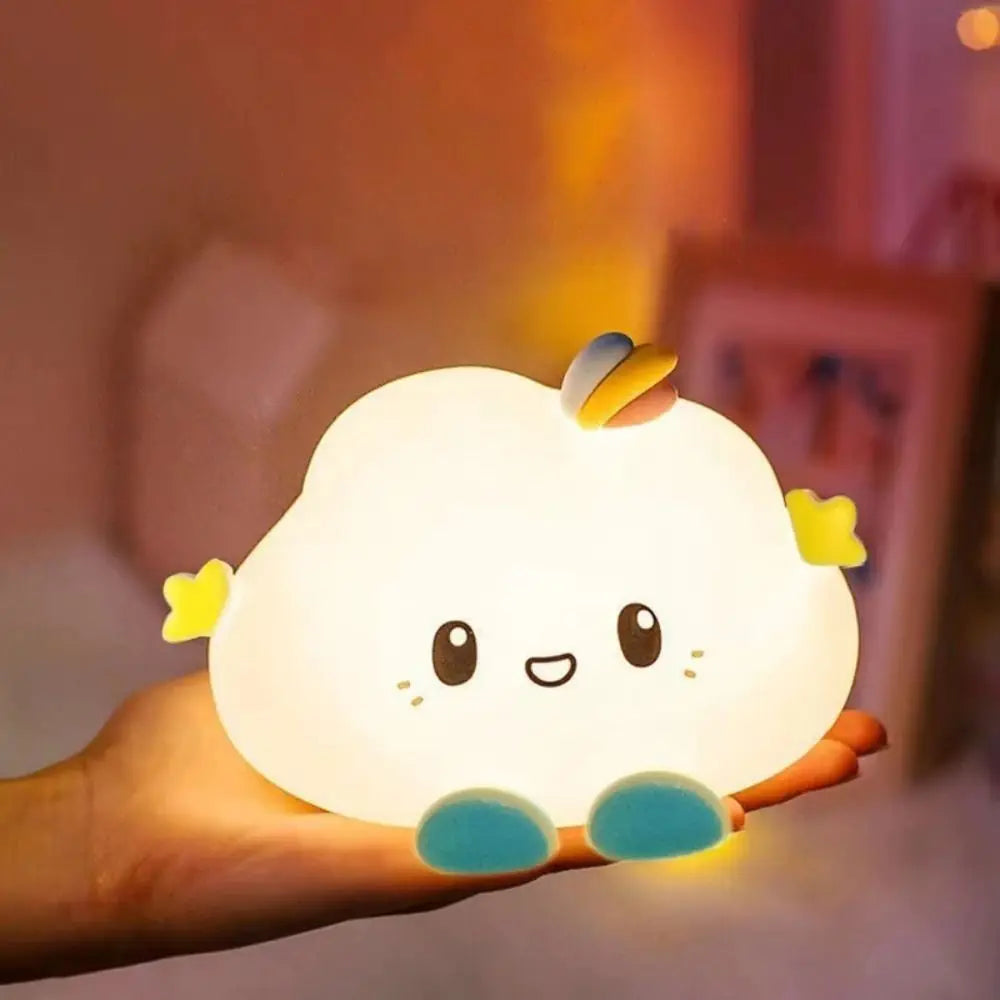 Lumibubs Happy Cloud Night Light — Cute Smiling Cartoon Bedside Lamp for Kids & Babies