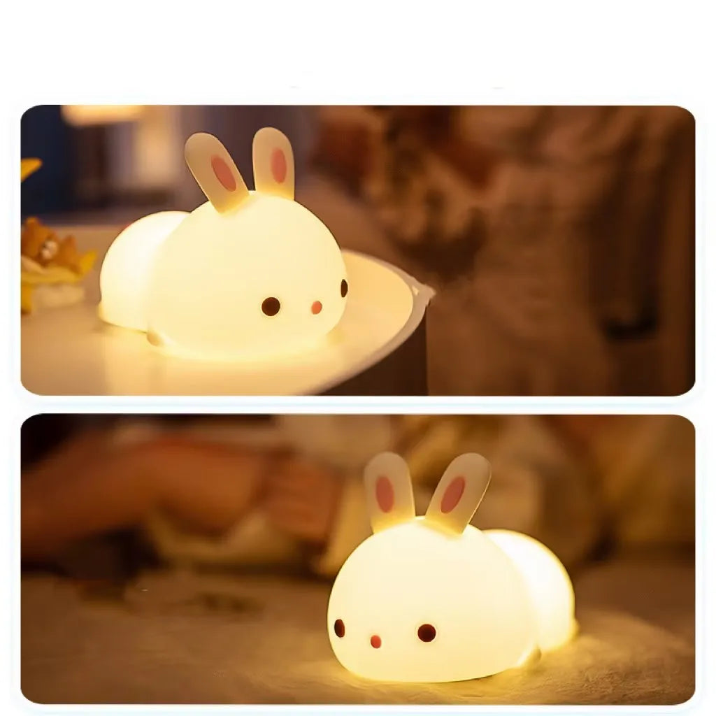 Lumibubs Rainbow Bunny Night Light — 7 Colour RGB Silicone Touch Lamp for Babies & Kids