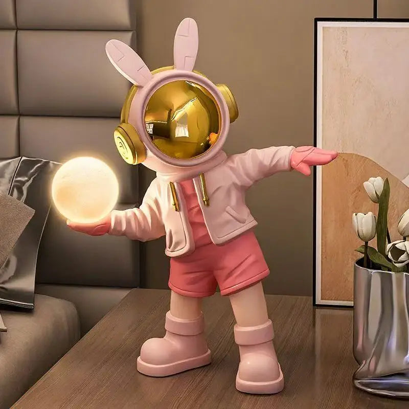 Bunny Astronaut Moon Lamp — the desk sculpture that glows, charms and steals the room 🐰🚀🌕