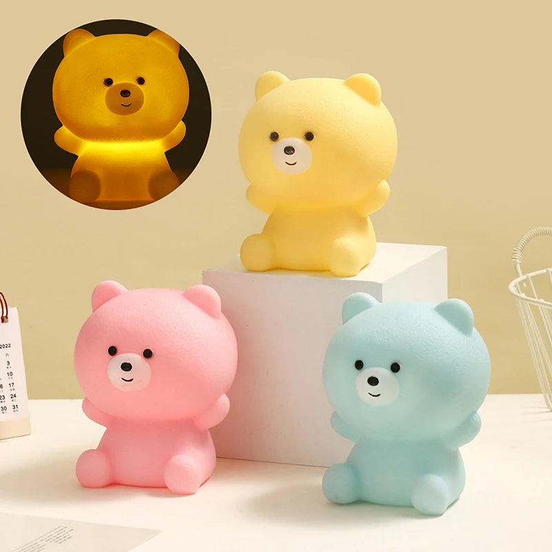 Lumibubs Pastel Bear Vinyl Night Light — Tap Control Colour Changing LED Lamp for Kids