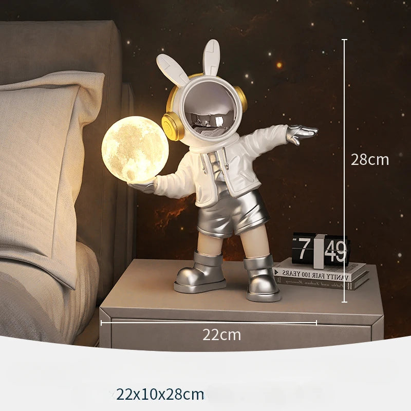 Bunny Astronaut Moon Lamp — the desk sculpture that glows, charms and steals the room 🐰🚀🌕