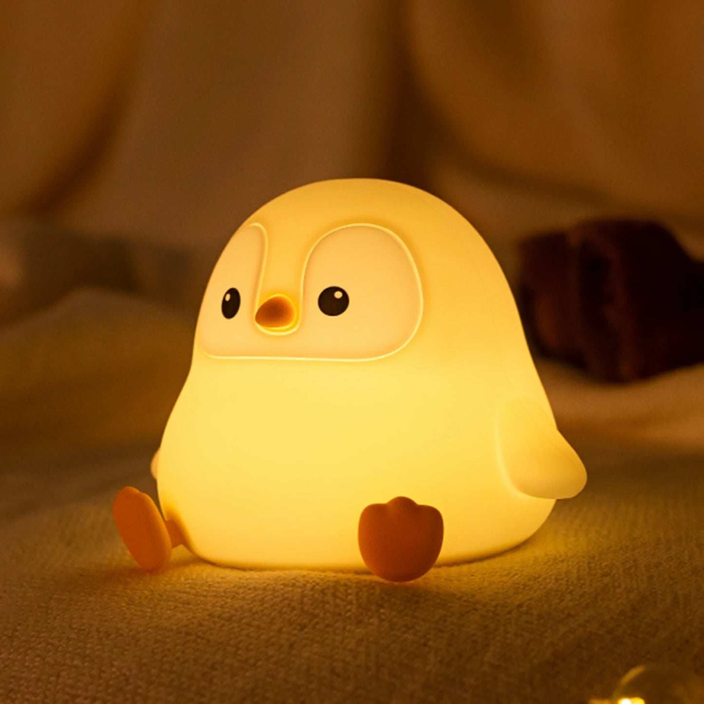 Lumibubs Chubby Penguin Night Light — Touch Control Rechargeable Silicone Baby Lamp