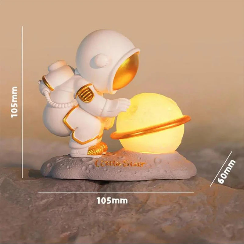 Lumibubs Little Star Astronaut Planet Lamp — Premium Resin LED Night Light for Kids & Home Decor