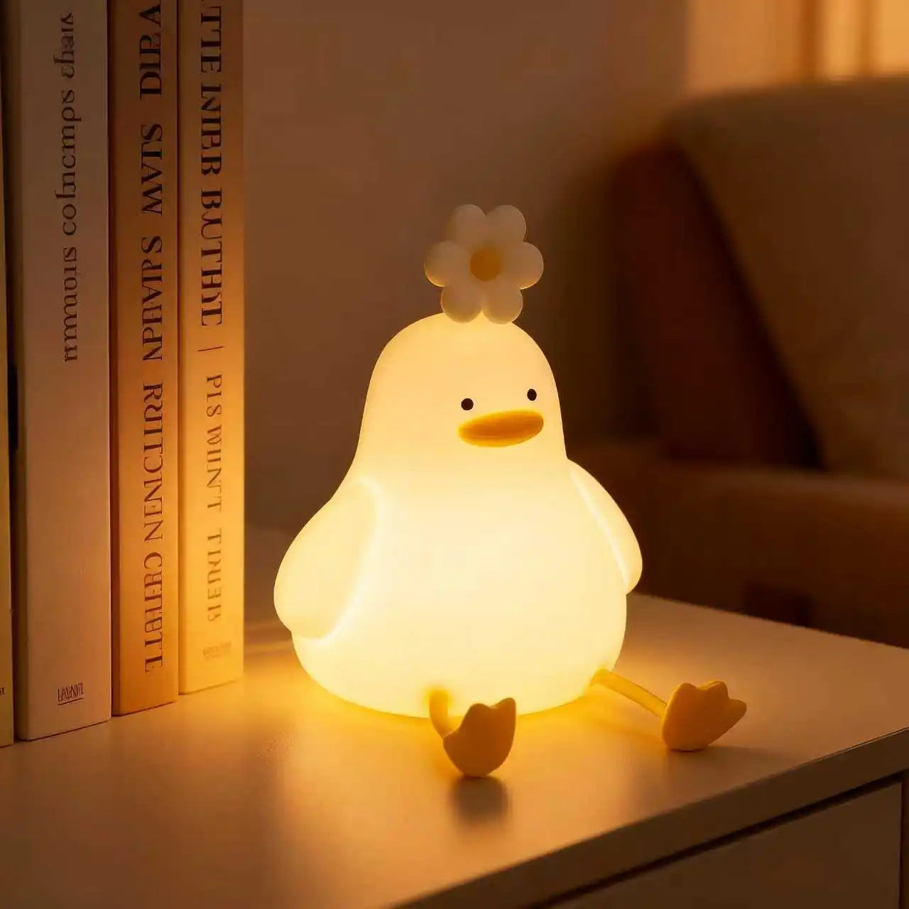 Lumibubs Daisy Duck Night Light — Touch Control USB Rechargeable Silicone Lamp for Kids