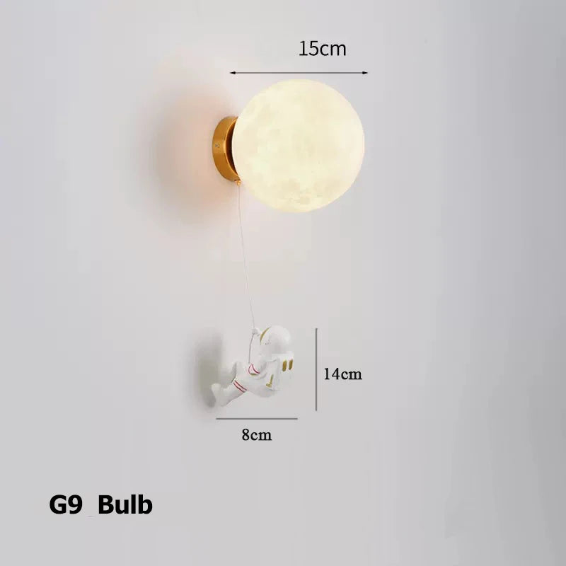 Lumibubs Astronaut Moon Wall Lamp — 3D Printed Space Light for Kids Bedroom