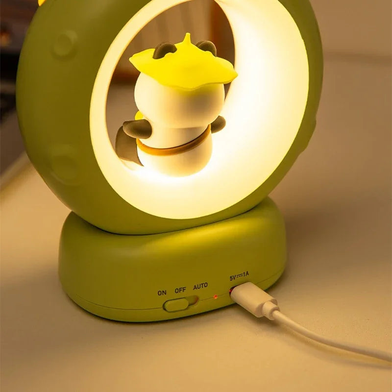 Lumibubs Panda Astronaut Night Light — 3-Level Dimmable USB Rechargeable Kids Bedside Lamp