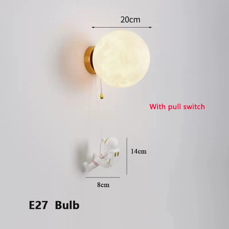 Lumibubs Astronaut Moon Wall Lamp — 3D Printed Space Light for Kids Bedroom
