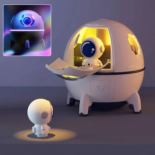 Lumibubs Space Capsule Night Light & Humidifier — 3-in-1 Astronaut Atmosphere Lamp for Kids Bedroom