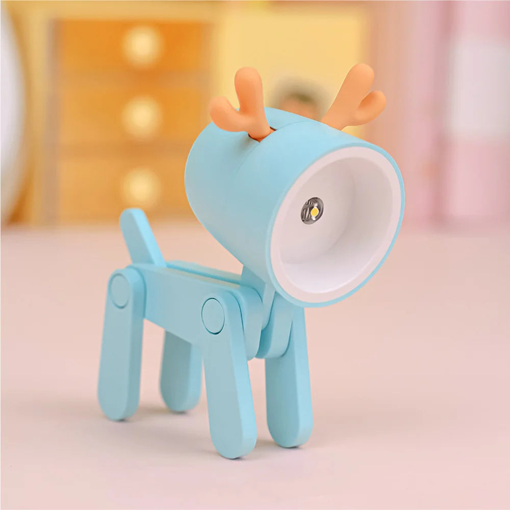 Lumibubs Mini Folding Animal Desk Lamp — Cute Dog & Deer LED Night Light for Kids