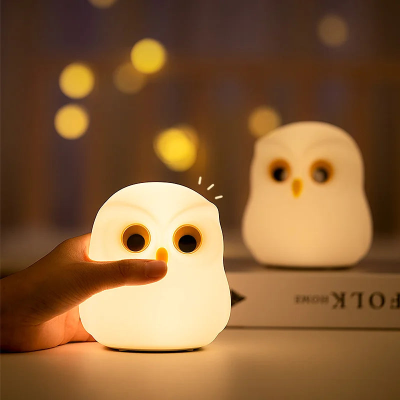 Lumibubs Wise Owl Night Light — RGB Colour Changing Touch Rechargeable Silicone Kids Lamp