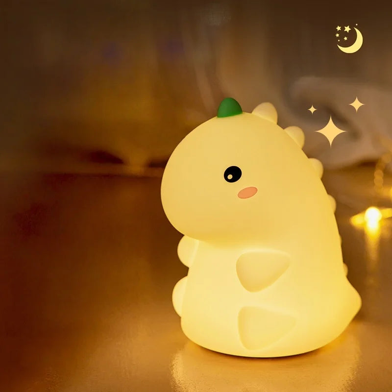 Lumibubs Kawaii Animal Night Light — Touch Control Rechargeable Silicone Mood Lamp for Kids