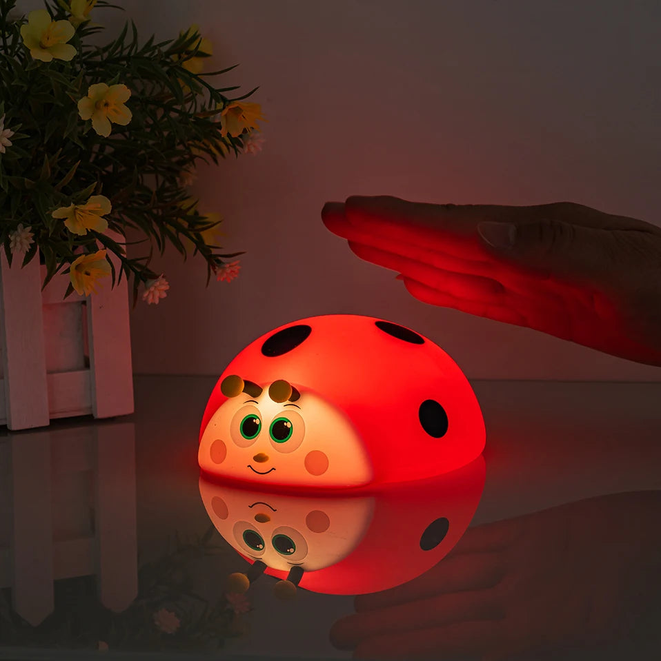 Lumibubs Ladybug Night Light — 8 Colour Touch Control Rechargeable Silicone Kids Lamp