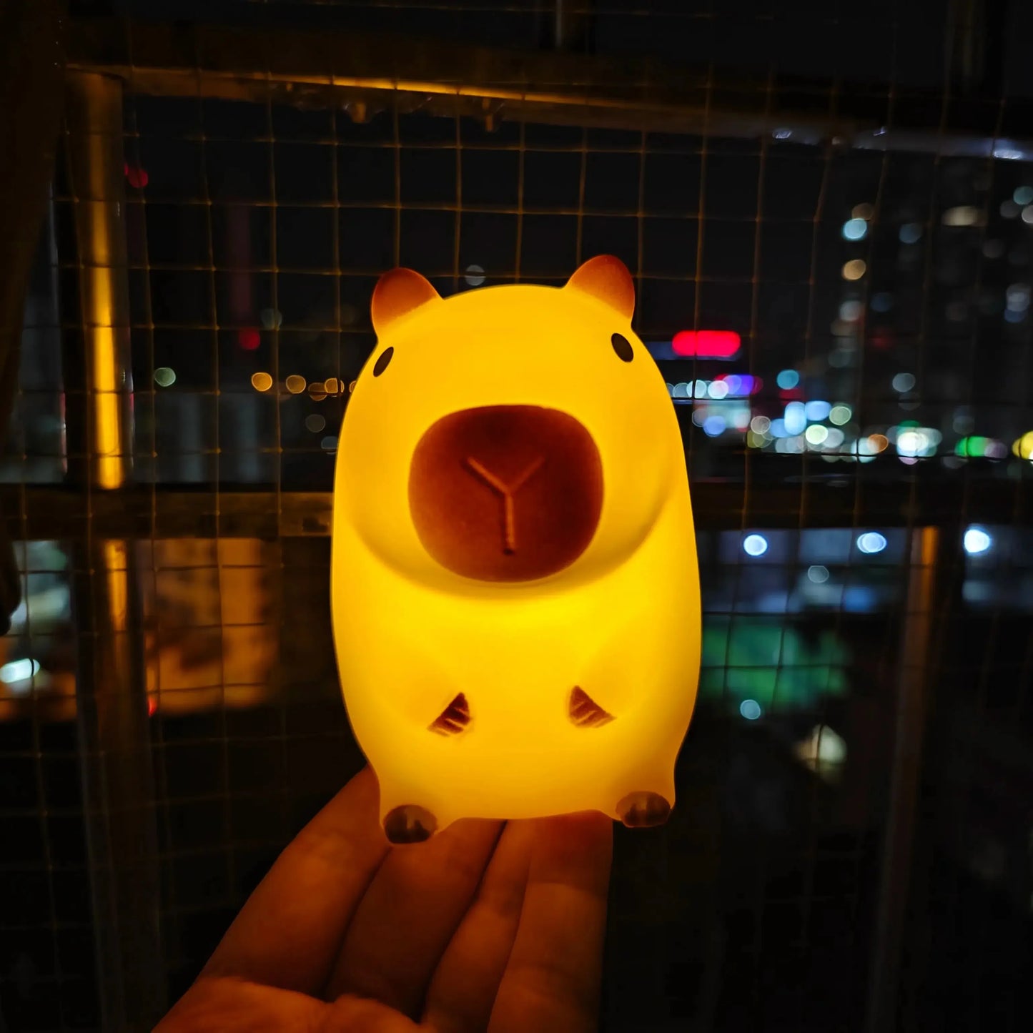 Lumibubs Chubby Capybara Night Light — Cute Silicone Bedside Lamp for Kids & Adults