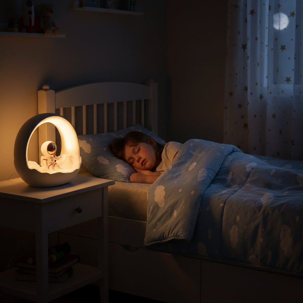 Lumibubs Astronaut Moon Arch Night Light — 3-Mode Touch Control USB-C Rechargeable Kids Lamp