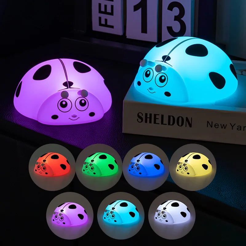 Lumibubs Ladybug Night Light — 8 Colour Touch Control Rechargeable Silicone Kids Lamp