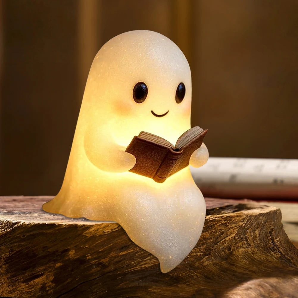 Lumibubs Ghost Reading Night Light — Cute Halloween LED Desk Lamp for Book Lovers