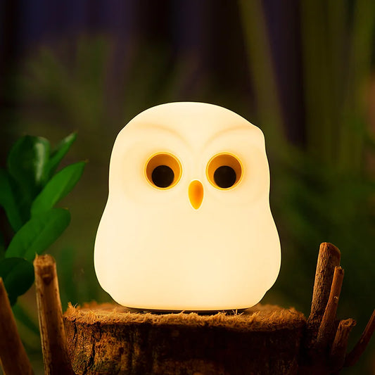 Lumibubs Wise Owl Night Light — RGB Colour Changing Touch Rechargeable Silicone Kids Lamp