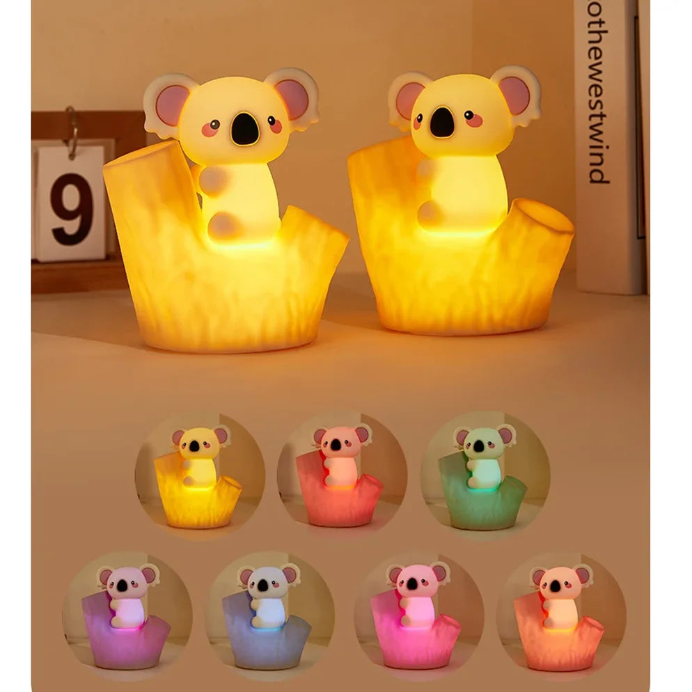 Lumibubs Koala Tree Hollow Night Light — Pat Control Dimmable USB Rechargeable Silicone Lamp