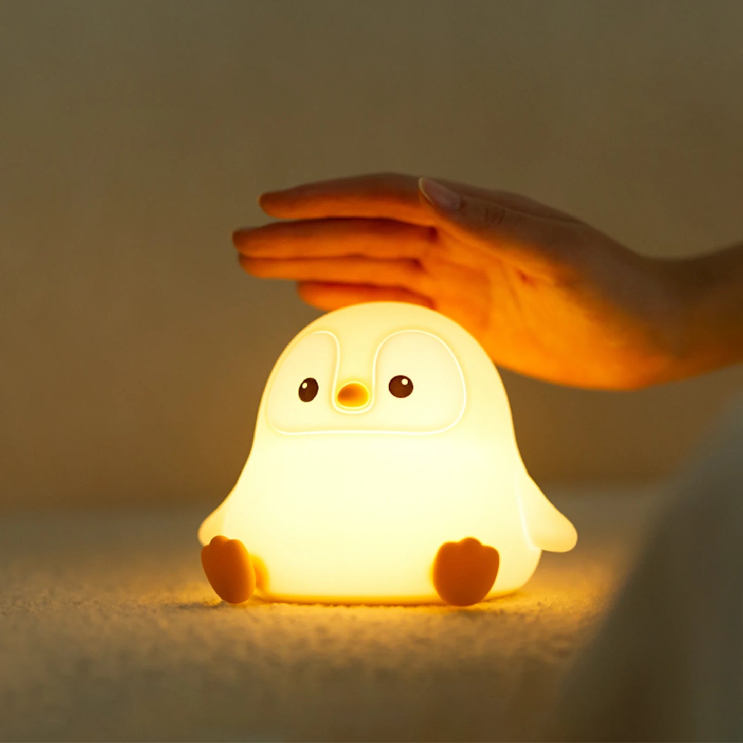 Lumibubs Chubby Penguin Night Light — Touch Control Rechargeable Silicone Baby Lamp