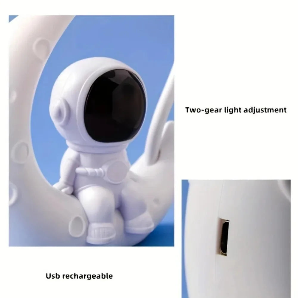 Lumibubs Astronaut Moon Desk Lamp — LED Study Light & Night Light for Kids Bedroom