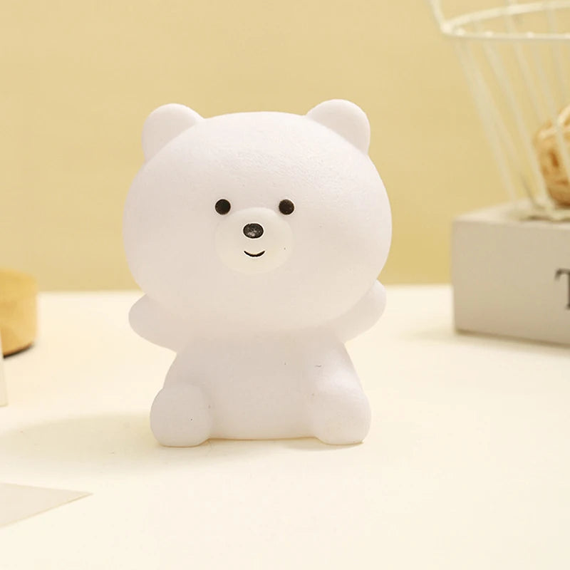 Lumibubs Pastel Bear Vinyl Night Light — Tap Control Colour Changing LED Lamp for Kids